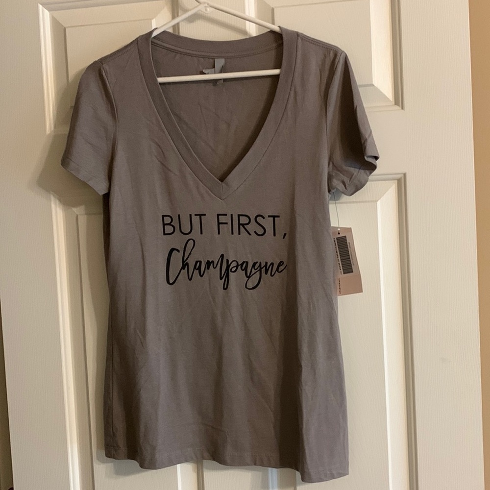Next Level apparel women’s large v neck shirt sleeve t shirt. Fits like a medium